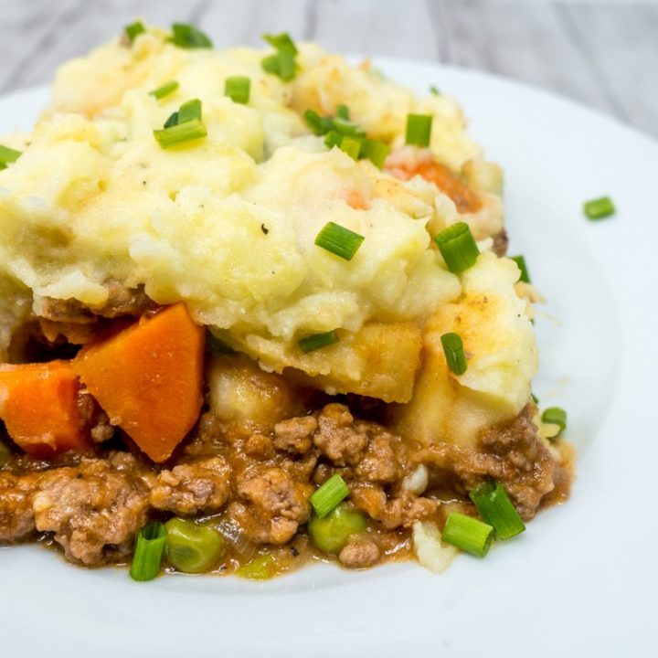 Shepherd's pie with beef is a simple, filling dish with lots of vegetables